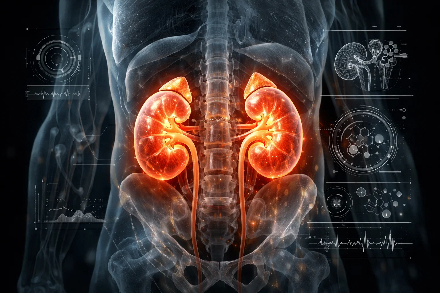 Nephrologist reviewing kidney test results and explaining conditions