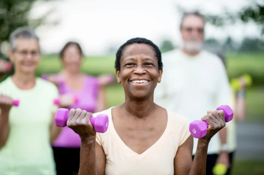 people exercising