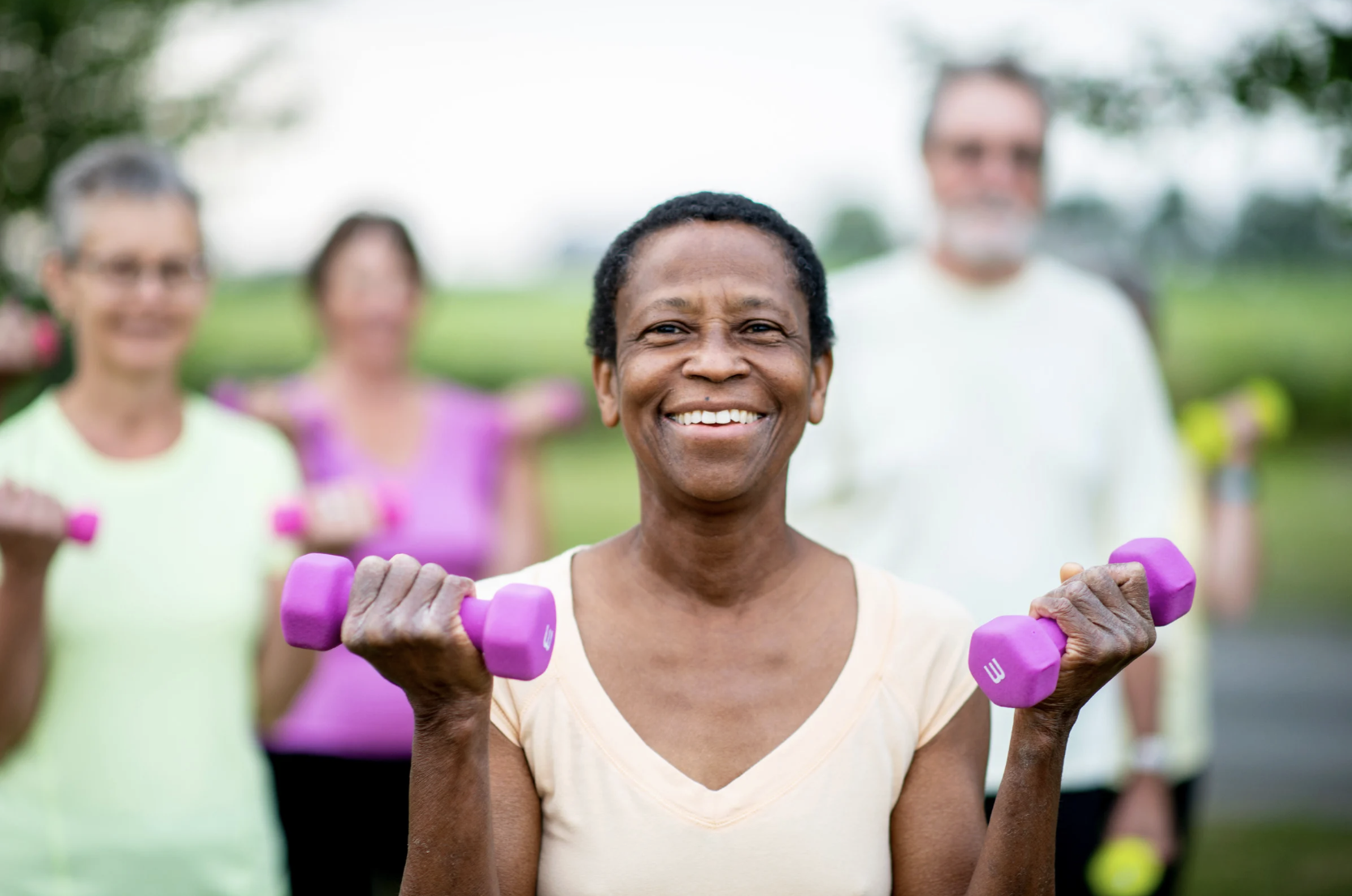 people exercising