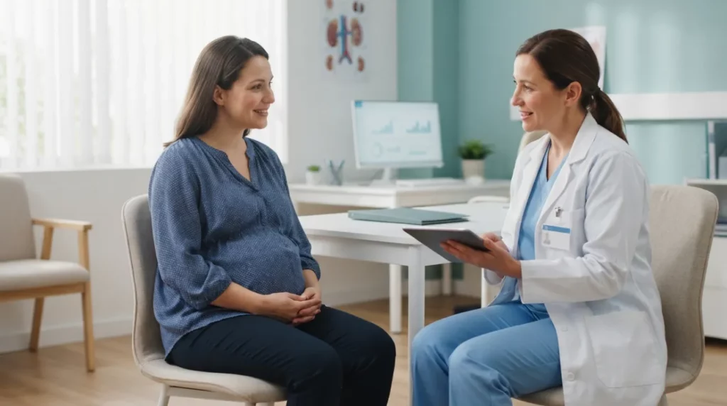 Kidney disease and pregnancy care concept at ANC